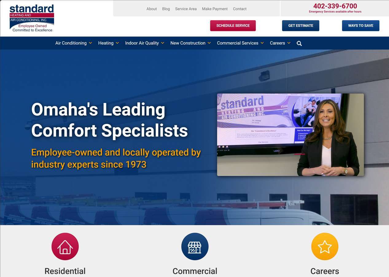 Standard Heating & Air Conditioning website